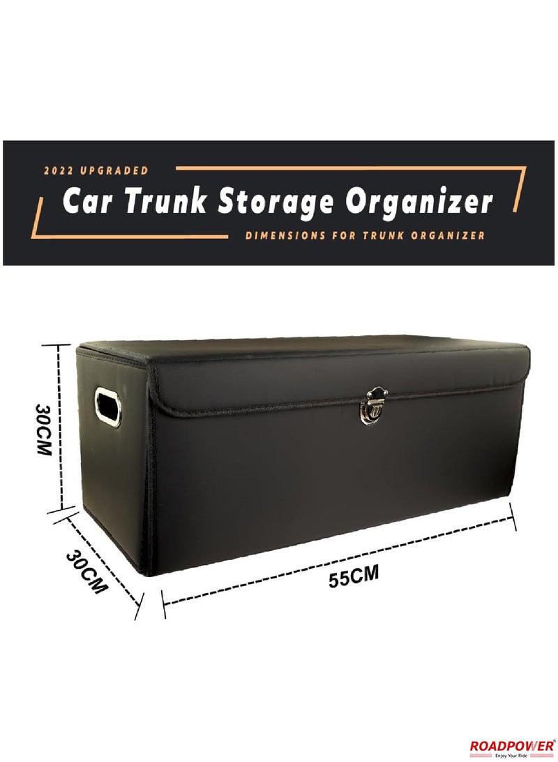 RoadPower Car Trunk Storage Organizer And Suv Collapsible Cargo Multi Compartment Adjustable Auto Grocery Large Box 55x30x30Cm  - Image 2