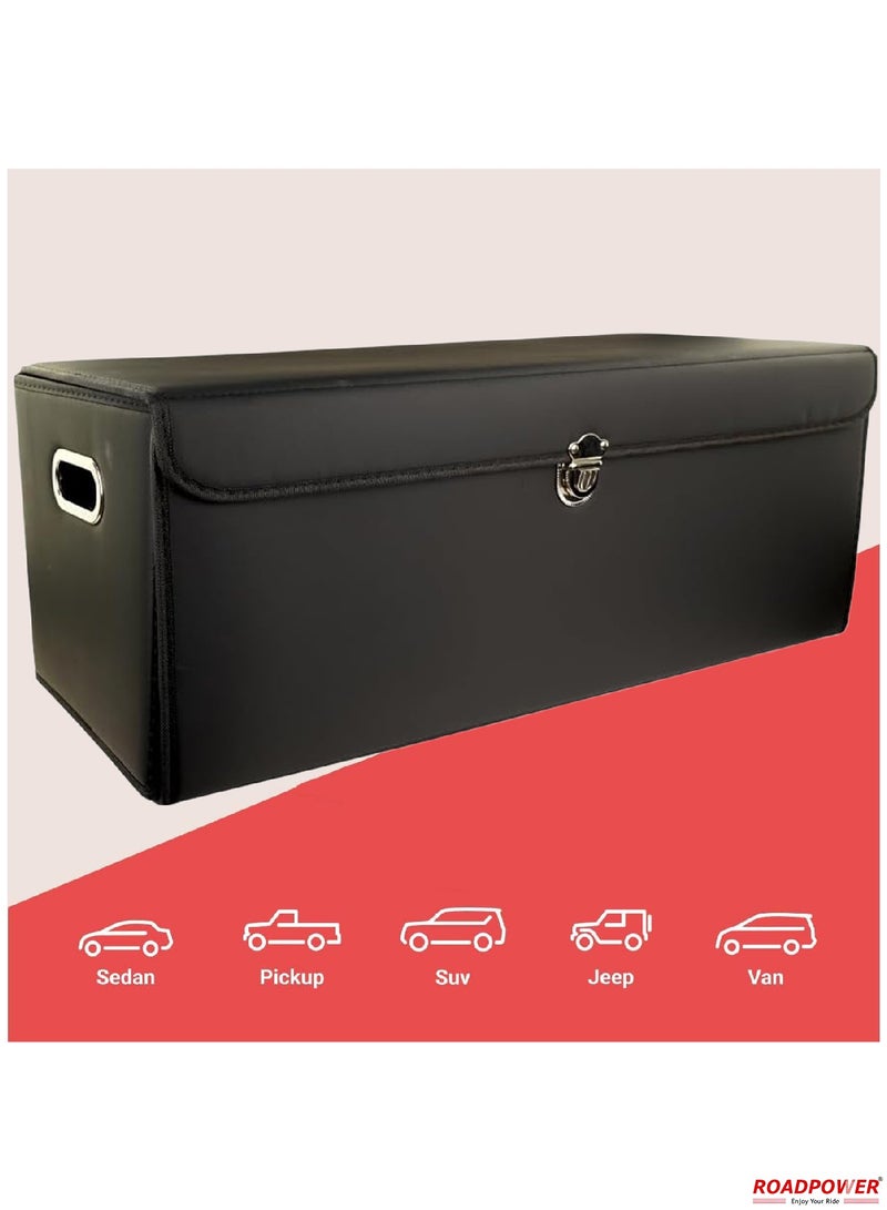 RoadPower Car Trunk Storage Organizer And Suv Collapsible Cargo Multi Compartment Adjustable Auto Grocery Large Box 55x30x30Cm  - Image 3