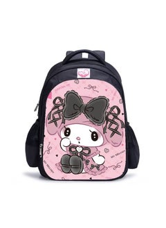 Manufacturer cartoon animation 42cm backpack Kuromi printed primary and secondary school student schoolbag,Library B-7 Black - Medium