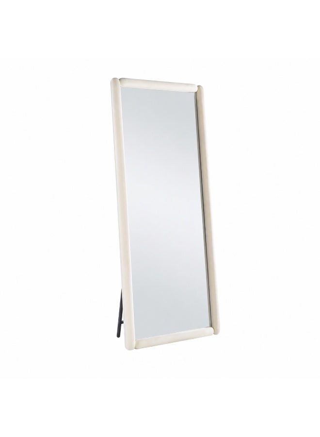 alsaada home Full-Length Free Standing Floor Mirror with Wheels & Metal Frame, 180x80 cm - White - Image 1