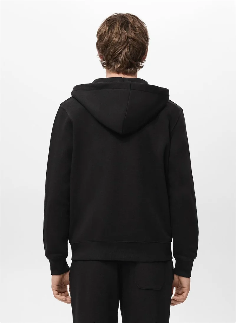 مانجو مان سترة بغطاء رأس وسحاب