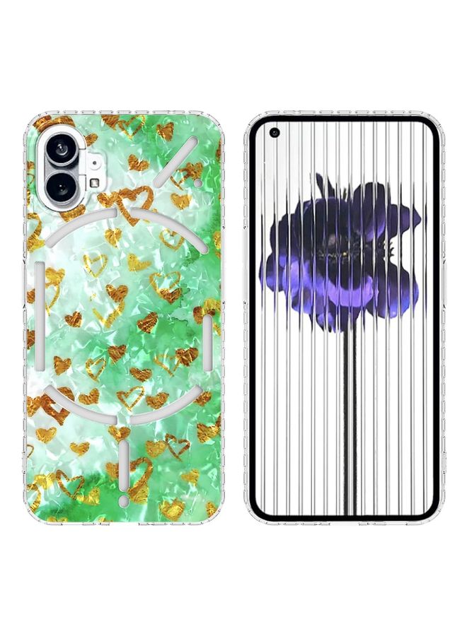 Case Cover For Nothing Phone 1 2.0mm Airbag Shockproof IMD TPU Phone Case Gold Heart