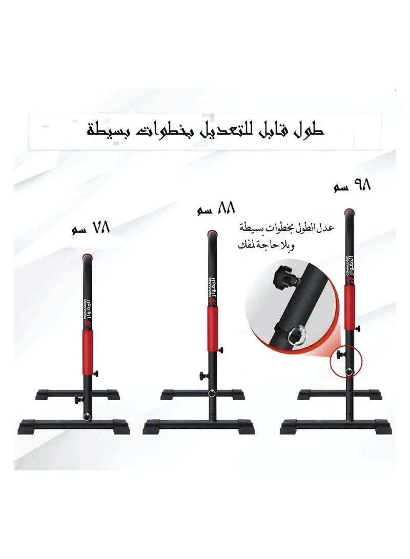 COMMANDO Pair of Parallel Bars for Bodyweight and Calisthenics Exercises with Adjustable Length and Soft Foam Covered Handles - Image 4