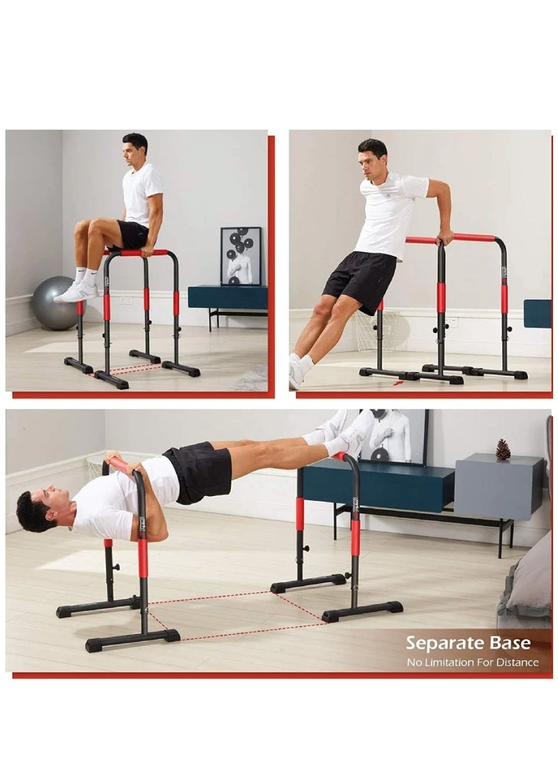 COMMANDO Pair of Parallel Bars for Bodyweight and Calisthenics Exercises with Adjustable Length and Soft Foam Covered Handles  - Image 2