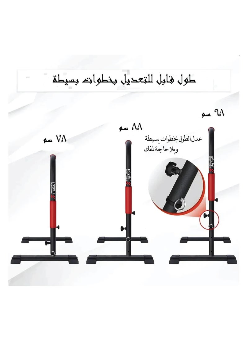 COMMANDO Pair of Parallel Bars for Bodyweight and Calisthenics Exercises with Adjustable Length and Soft Foam Covered Handles  - Image 3