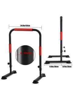 COMMANDO Pair of Parallel Bars for Bodyweight and Calisthenics Exercises with Adjustable Length and Soft Foam Covered Handles  - Image 4