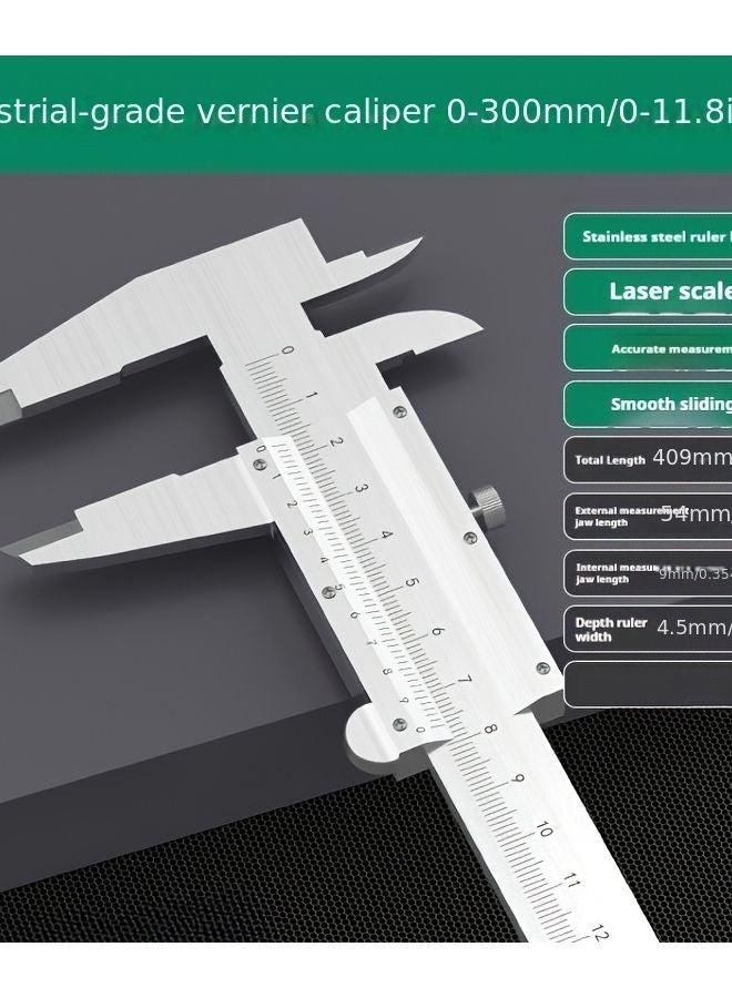 مقياس الكوليس من الفولاذ المقاوم للصدأ 0-300 مم أداة قياس عالية الدقة مع علبة بلاستيكية - Image 1