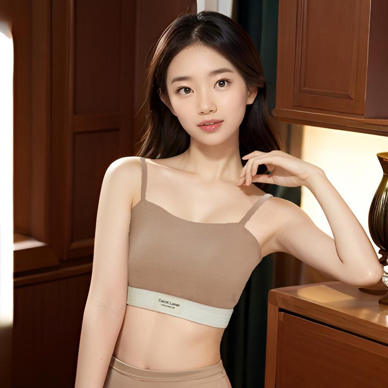 Light Sports Style High-Value Fixed Cup Strap Bra, Comfortable, Breathable, Skin-Friendly, Beautiful Back Support Push-Up Bra - Image 3