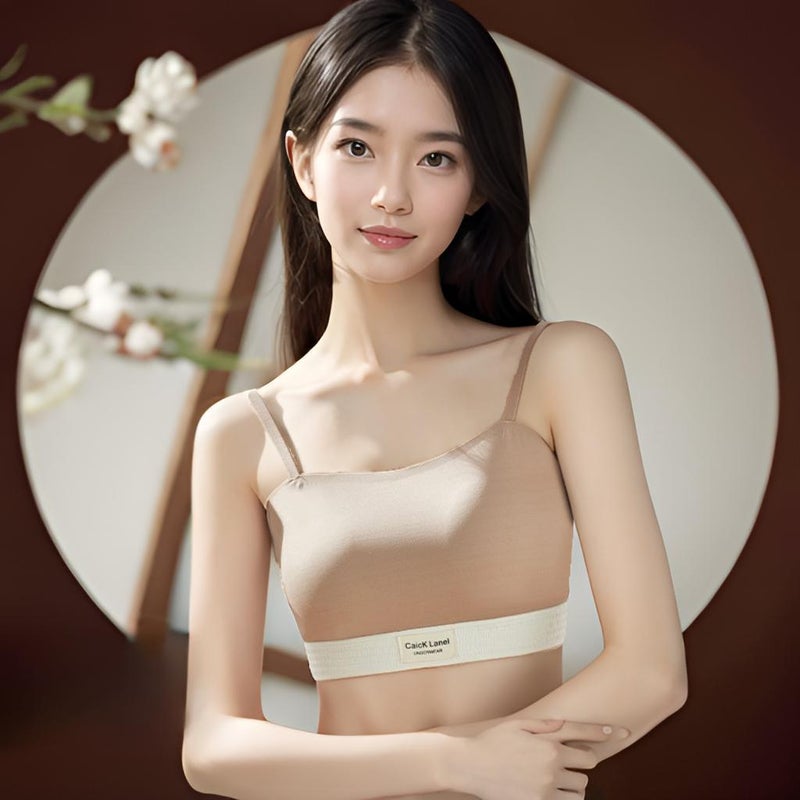 Light Sports Style High-Value Fixed Cup Strap Bra, Comfortable, Breathable, Skin-Friendly, Beautiful Back Support Push-Up Bra - Image 4