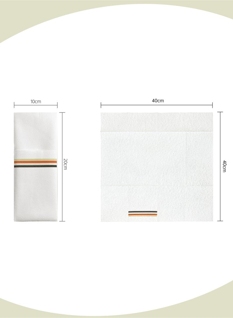 50-Piece Disposable Cloth Like Napkins with Exquisite Stripes, Built-in Flatware Pocket, Wedding Party Linen Feel Napkin, Prefolded for Silverware,16*16 Inch - Image 5