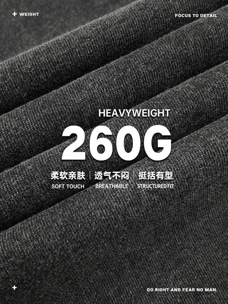 retro HEUNG MIN SON printed men''s t washed distressed short-sleeved T-shirt heavy small neckline bottoming shirt - Image 4
