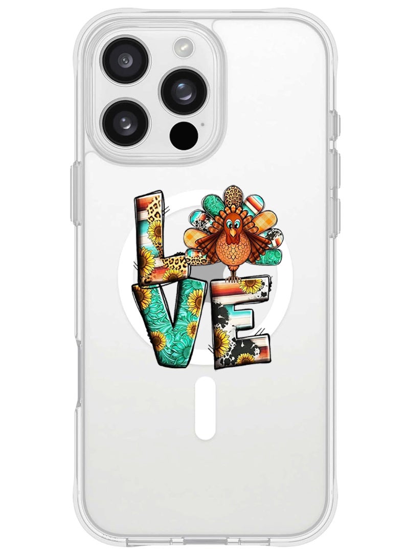 iPhone 16 Pro Max Magsafe Magnetic Case for iPhone Compatible with Wireless Charging, Shockproof Phone Bumper Cover - Love