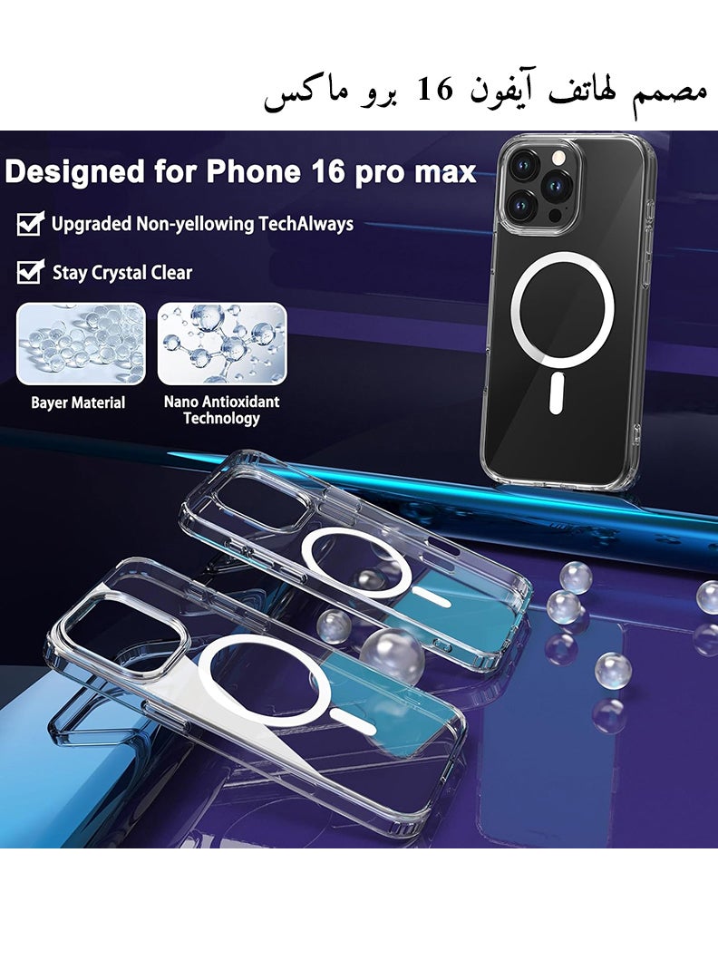 iPhone 16 Pro Max Magsafe Magnetic Case for iPhone Compatible with Wireless Charging, Shockproof Phone Bumper Cover - Love