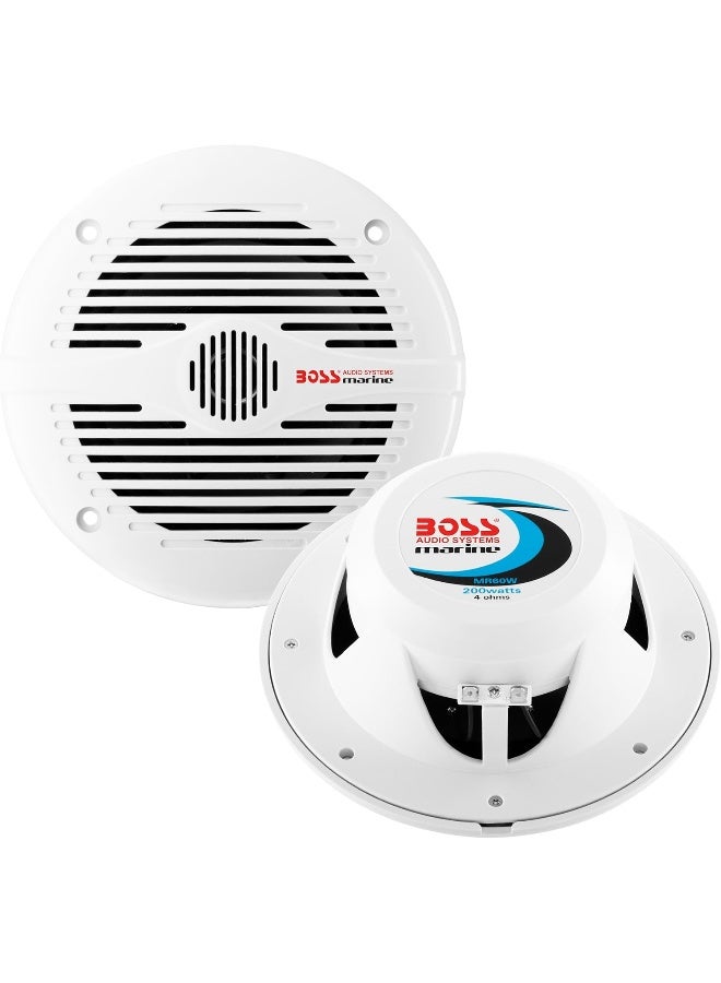 BOSS AUDIO SYSTEMS BOSS Audio Systems MR60W 6.5 inch Marine Boat Stereo Speakers - 200 Watts (pair)  - Image 1