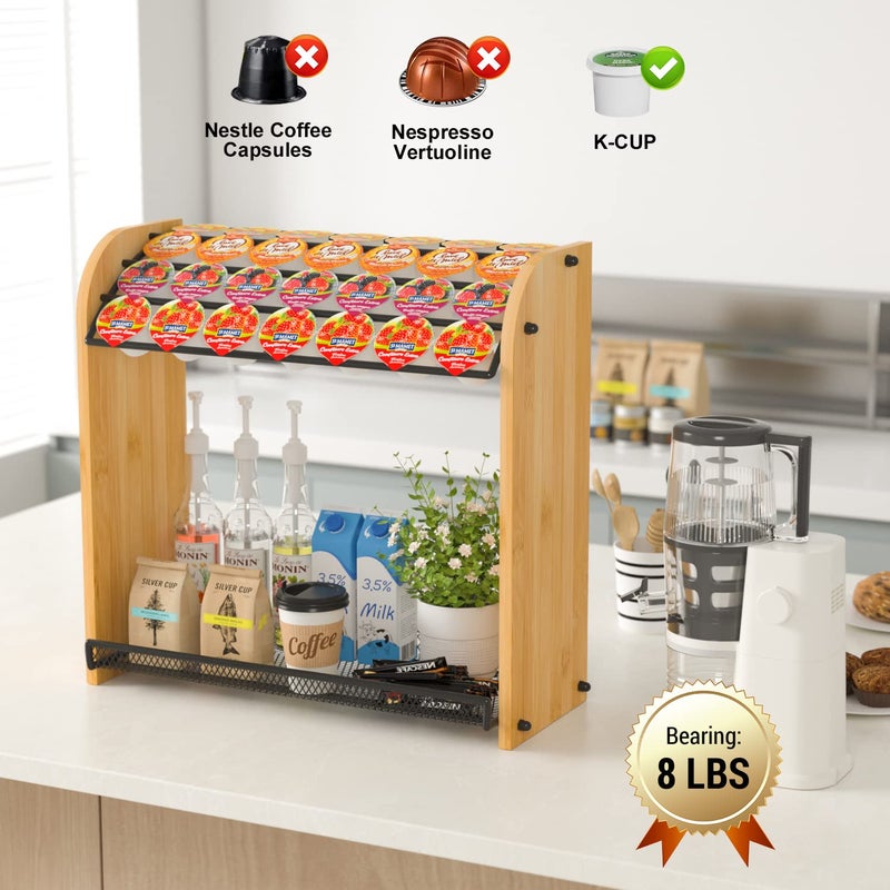 Lixple K Cup Holder Coffee Pod Organizer for Coffee Bar Accessories, K Cup Holders for Counter, Large Capacity K Cups Holder, Easy Assembly Coffee Station Organizer for Countertop (28 Coffee Pods At Least) - Image 4