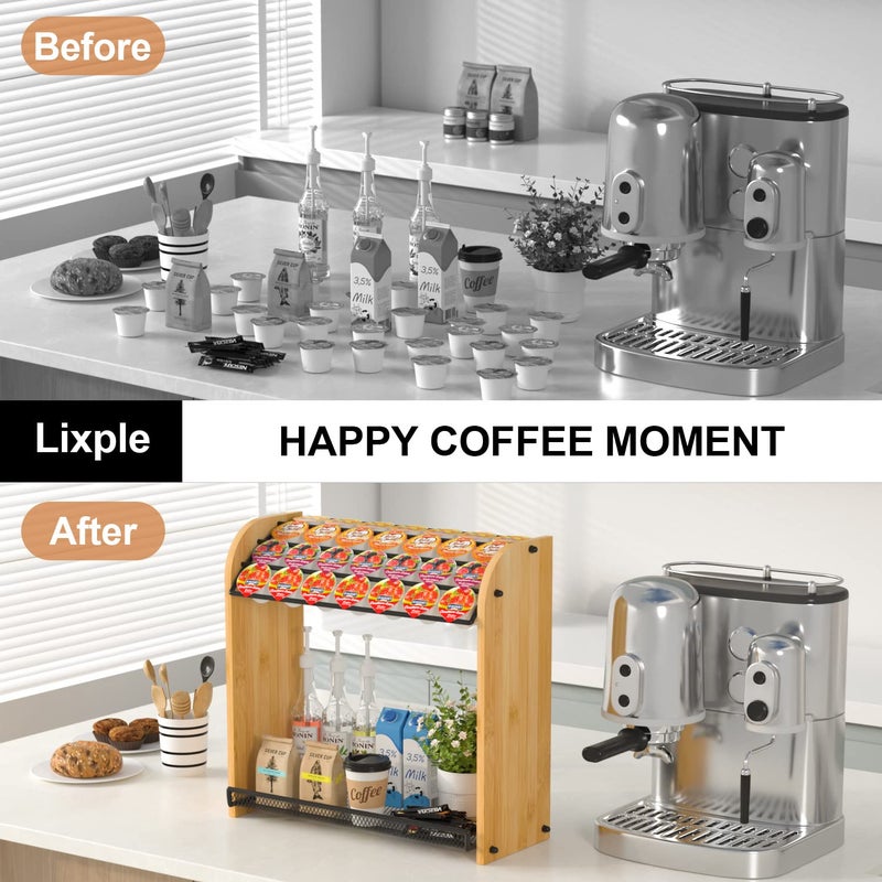 Lixple K Cup Holder Coffee Pod Organizer for Coffee Bar Accessories, K Cup Holders for Counter, Large Capacity K Cups Holder, Easy Assembly Coffee Station Organizer for Countertop (28 Coffee Pods At Least) - Image 2