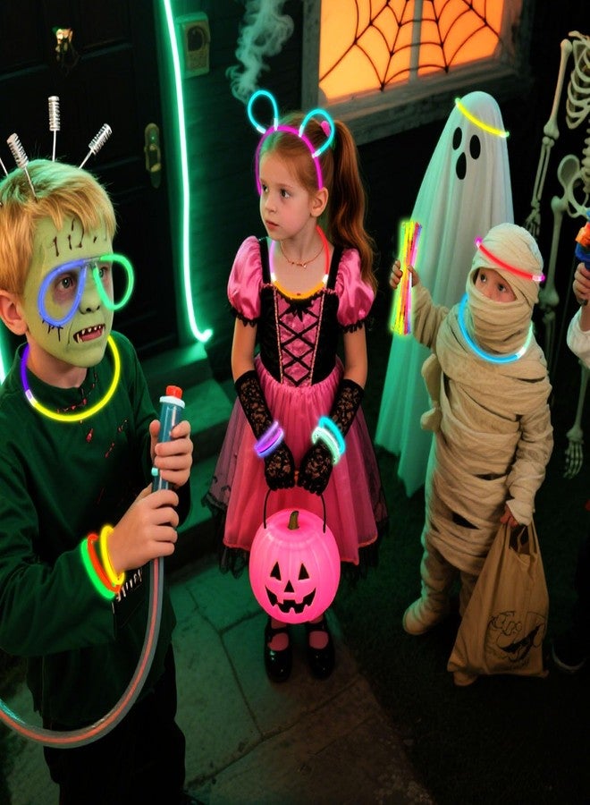 3 اوترس ثعالب مائية، 100 قطعة من العصي المضيئة، 8 بوصات مضيئة في الظلام، هدايا حفلات الهالوين، عصي مضيئة للأطفال والكبار، ديكورات أعياد الميلاد - Image 3