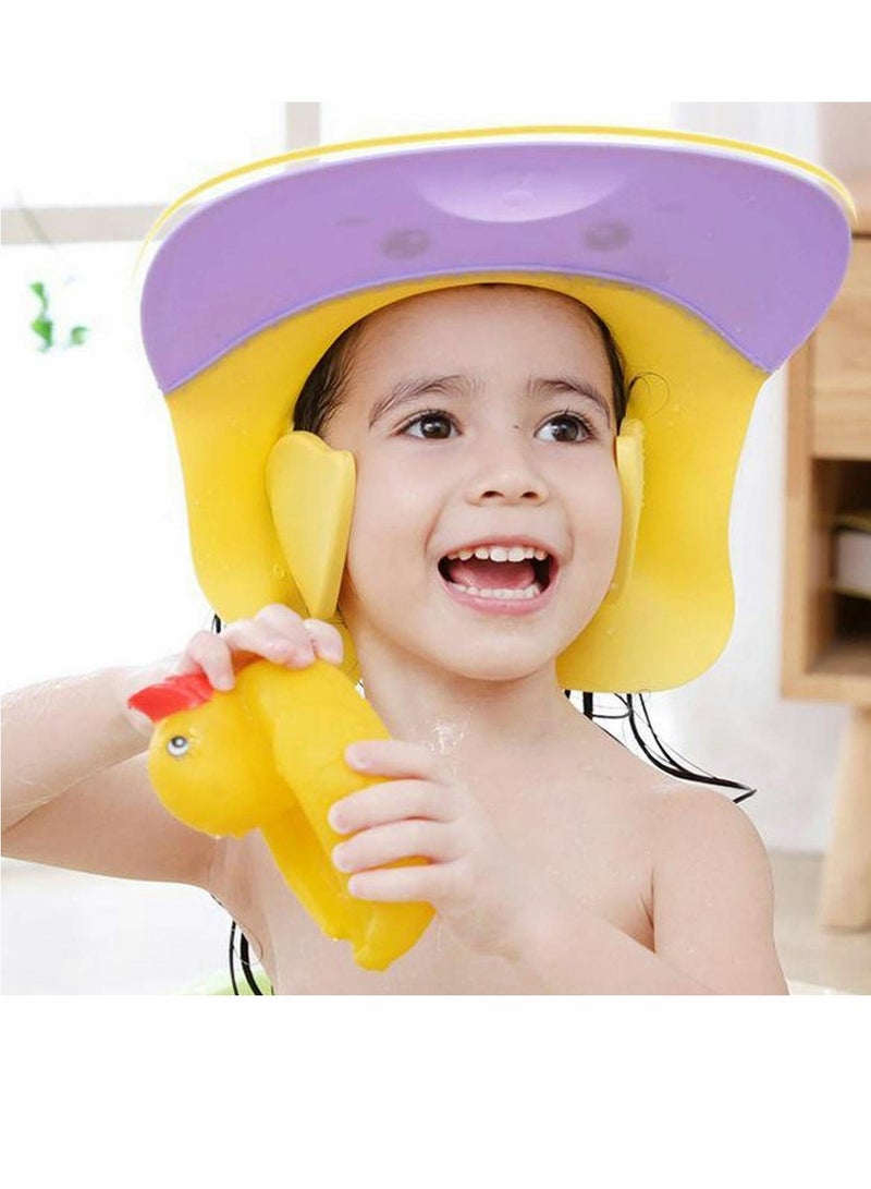 Excefore Baby Shower Hat Kids Shampoo Hat Dolphins Pattern Waterproof Bathing Hat Adjustable Kids Shower Cap Protective Ear Cap Bathing Protector Brand and New for Baby Toddler Kids Children - Image 1
