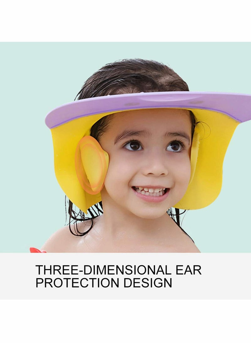 Excefore Baby Shower Hat Kids Shampoo Hat Dolphins Pattern Waterproof Bathing Hat Adjustable Kids Shower Cap Protective Ear Cap Bathing Protector Brand and New for Baby Toddler Kids Children - Image 3