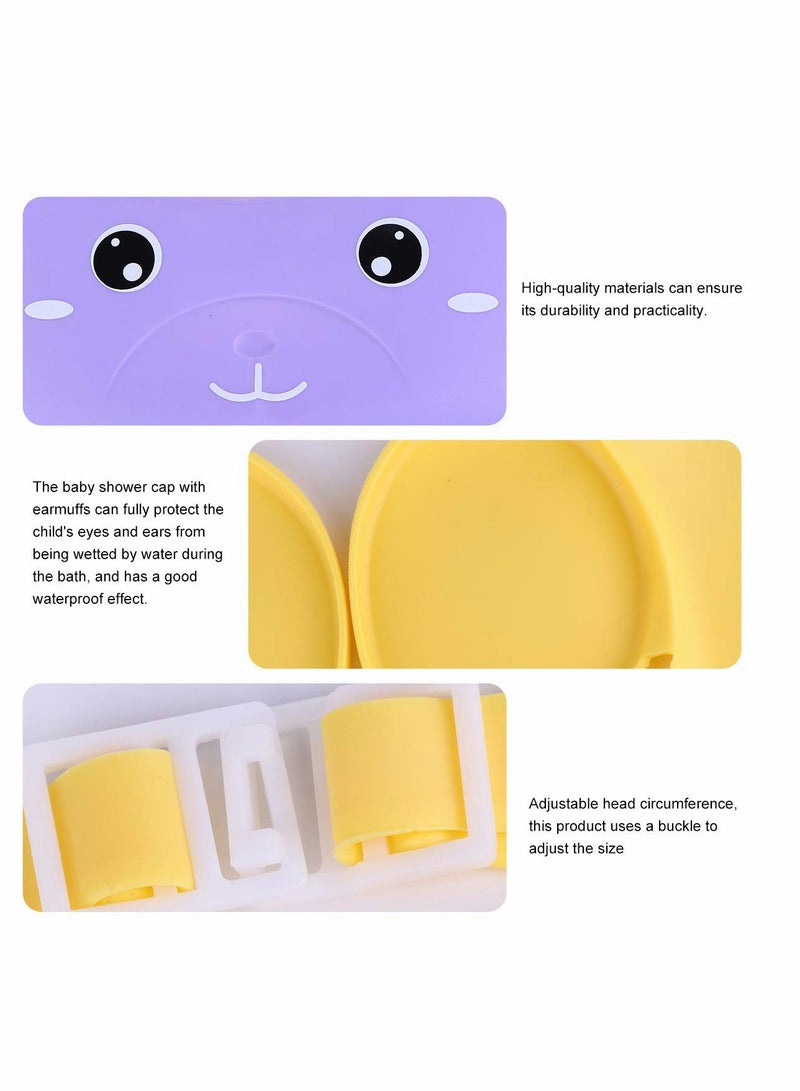Excefore Baby Shower Hat Kids Shampoo Hat Dolphins Pattern Waterproof Bathing Hat Adjustable Kids Shower Cap Protective Ear Cap Bathing Protector Brand and New for Baby Toddler Kids Children - Image 5