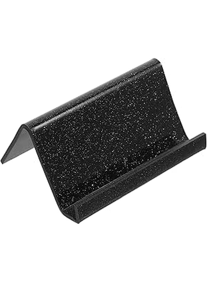 Glitter Acrylic Business Card Holder Desktop Display Stand Black Organizer - Image 1