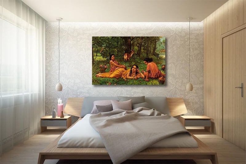 Sikhash Raja Ravi Varma Canvas Painting, Indian Art, Famous Artist, Wall Art for Living Room, Unframed, Multicolor, 23x15 inches - Image 2