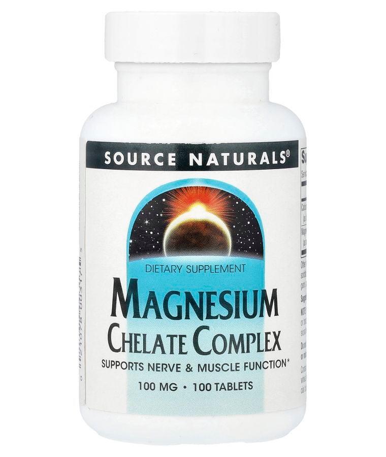 Source Naturals Magnesium Chelate Complex 100 mg 100 Tablets