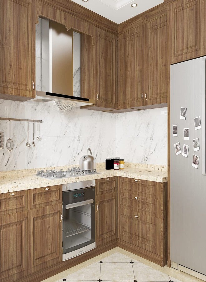 CRE8TIVE Thick Brown Wood Contact Paper for Cabinets Faux Wood Wallpaper Peel and Stick Countertops Waterproof Self Adhesive Removable Wallpaper Wood Look Vinyl for Bedroom Kitchen Furniture 12"x354" - Image 2
