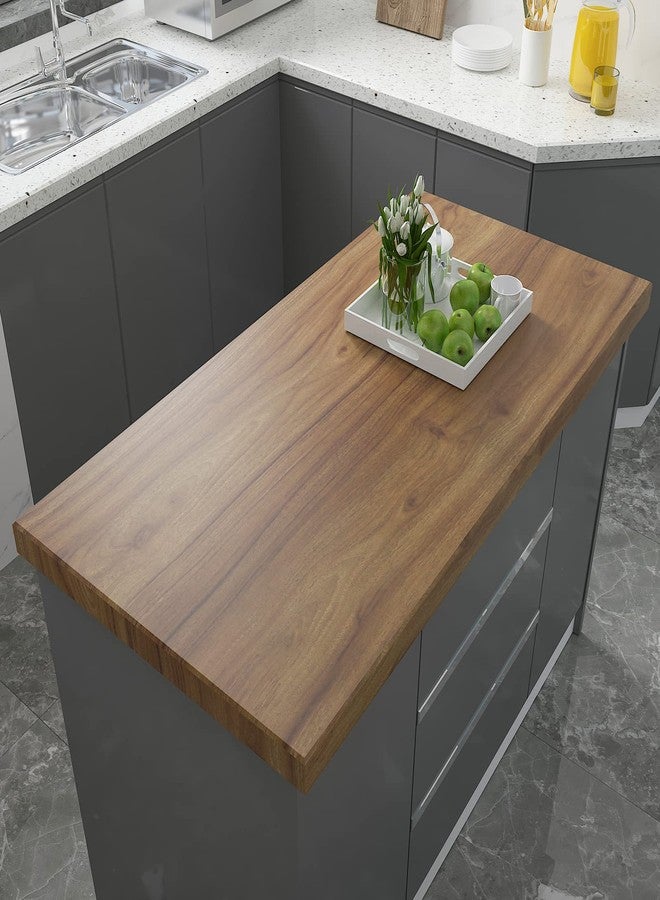 CRE8TIVE Thick Brown Wood Contact Paper for Cabinets Faux Wood Wallpaper Peel and Stick Countertops Waterproof Self Adhesive Removable Wallpaper Wood Look Vinyl for Bedroom Kitchen Furniture 12"x354" - Image 3