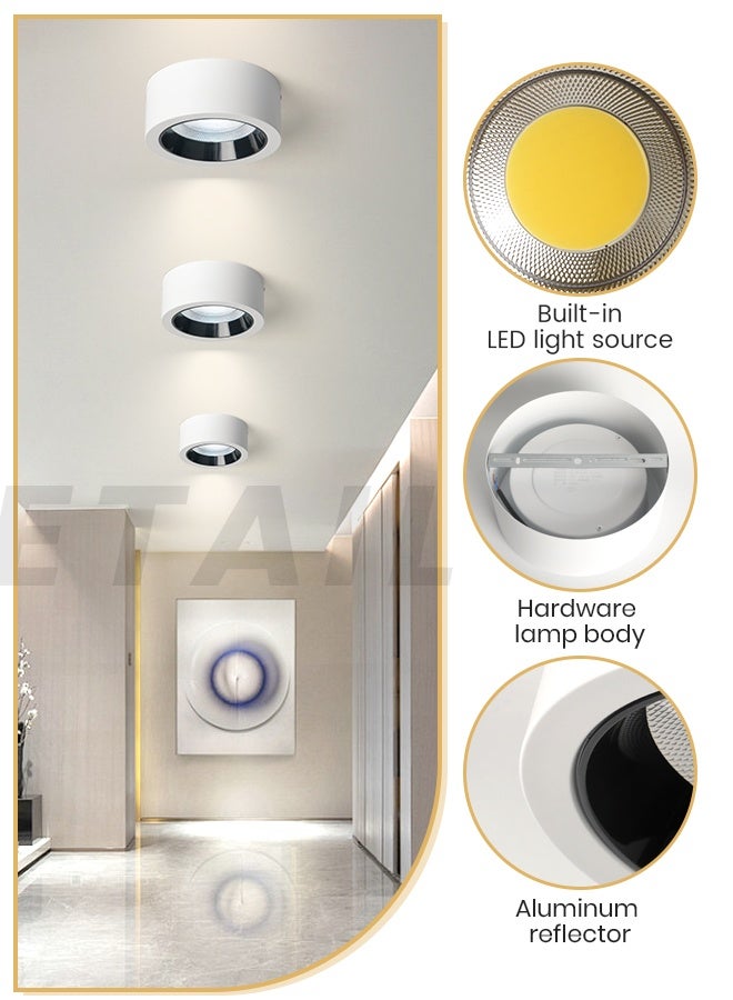 YATAI LIGHTING LED Ceiling Light, 30W Round Flush Mount Ceiling Lamp, 4000K Warm White, Modern Acrylic Ceiling Fixture for Bedroom, Kitchen, Dining Room, 9.17 Inches, White & Black - Image 3