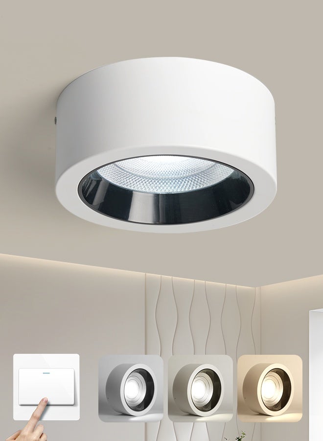 YATAI LIGHTING LED Ceiling Light, 30W Round Flush Mount Ceiling Lamp, 4000K Warm White, Modern Acrylic Ceiling Fixture for Bedroom, Kitchen, Dining Room, 9.17 Inches, White & Black - Image 1