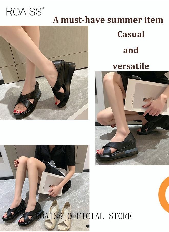 Wedge Sandals for Women Comfortable Open Toe Sandals Casual Summer Buckle Open Toe Ankle Strap Platform Sandals Platform Wedge Heels Sandals Rubber Sole Shoes - pzsku/Z6E6C610A900C296C94F3Z/45/_/1691638042/7c83ca62-0e13-45eb-9ea3-7ff3589ee56b