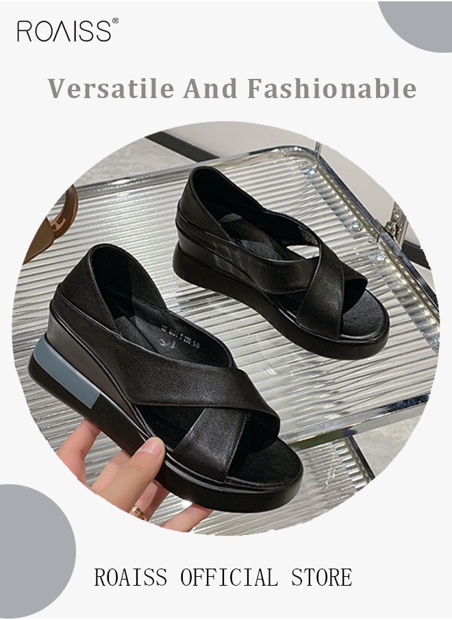 Wedge Sandals for Women Comfortable Open Toe Sandals Casual Summer Buckle Open Toe Ankle Strap Platform Sandals Platform Wedge Heels Sandals Rubber Sole Shoes - pzsku/Z6E6C610A900C296C94F3Z/45/_/1729308859/2fcb76d7-19a2-4756-80fd-69283a35f603