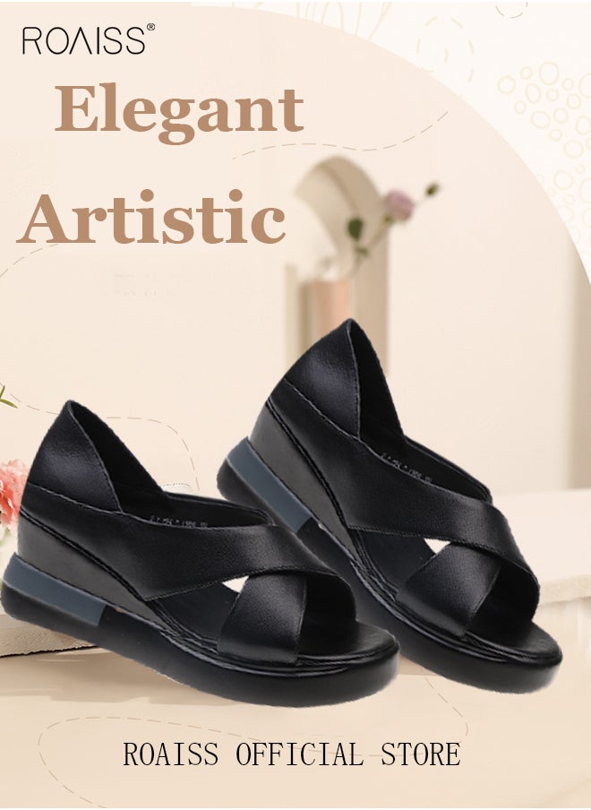 Wedge Sandals for Women Comfortable Open Toe Sandals Casual Summer Buckle Open Toe Ankle Strap Platform Sandals Platform Wedge Heels Sandals Rubber Sole Shoes - pzsku/Z6E6C610A900C296C94F3Z/45/_/1729308862/c003e912-a11c-466e-a9a5-cb89d5a36229