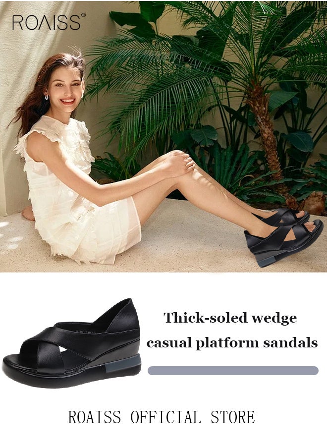 Wedge Sandals for Women Comfortable Open Toe Sandals Casual Summer Buckle Open Toe Ankle Strap Platform Sandals Platform Wedge Heels Sandals Rubber Sole Shoes - pzsku/Z6E6C610A900C296C94F3Z/45/_/1729308864/548de863-3f54-4cbd-bce5-302d2fd5034f