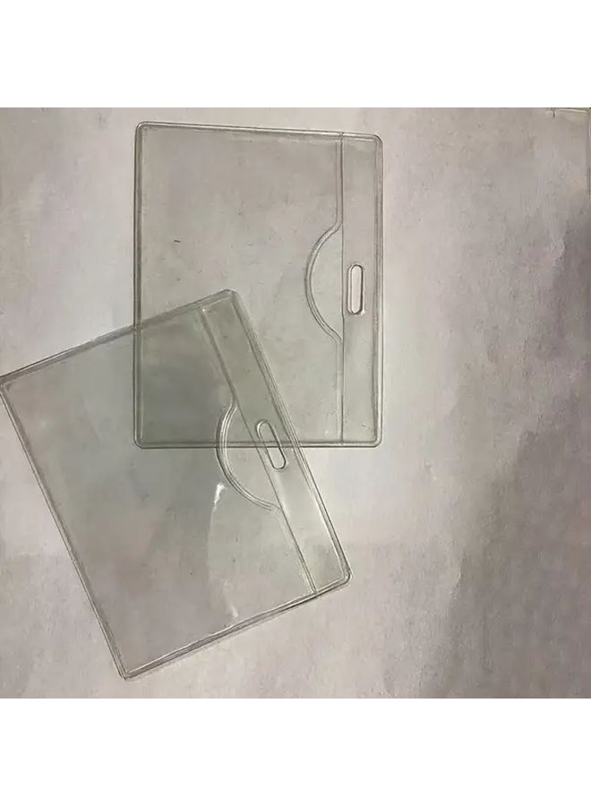 10 Pcs Transparent PVC ID Card Holders With White Border And Blue Label Slot For Office Library Hospital Badges Durable Plastic Sleeves Bulk ID Case Compatible With ID Drive License - Image 4