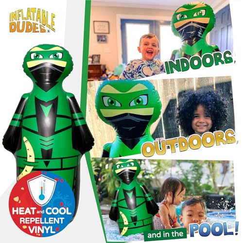 INFLATABLE DUDES Ninja Toy 47 Inches -Kids Punching Bag | Already Filled with Sand| Bop Bag | Inflatable Bopper | Boxing | Ninja Birthday Party | Party Decorations | Punching Bag for Kids- (Archy) - Image 2