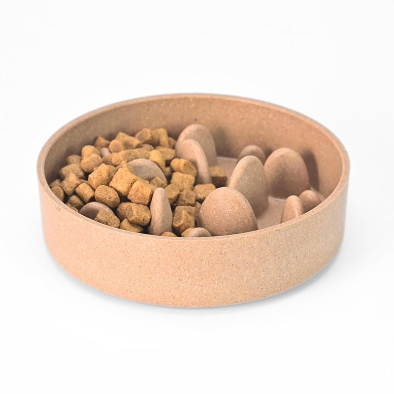Eha Earth-Friendly Slow Feeder For Dogs|Dog Bowl Small|400 Ml|Pet Bowl Made With Rice Husk And Bamboo Fibers|Dog Food Bowl|1 Unit|Tortilla,15X15X4.5 Cm - Image 1
