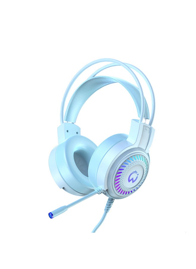 Generic - Computer Headset With Microphone Gaming Desktop Special Wired Microphone Laptop Headset Bluetooth-Color:Package 2 Removable Fashionable Cat Ears - Blue Short Microphone Matte Version - Image 1