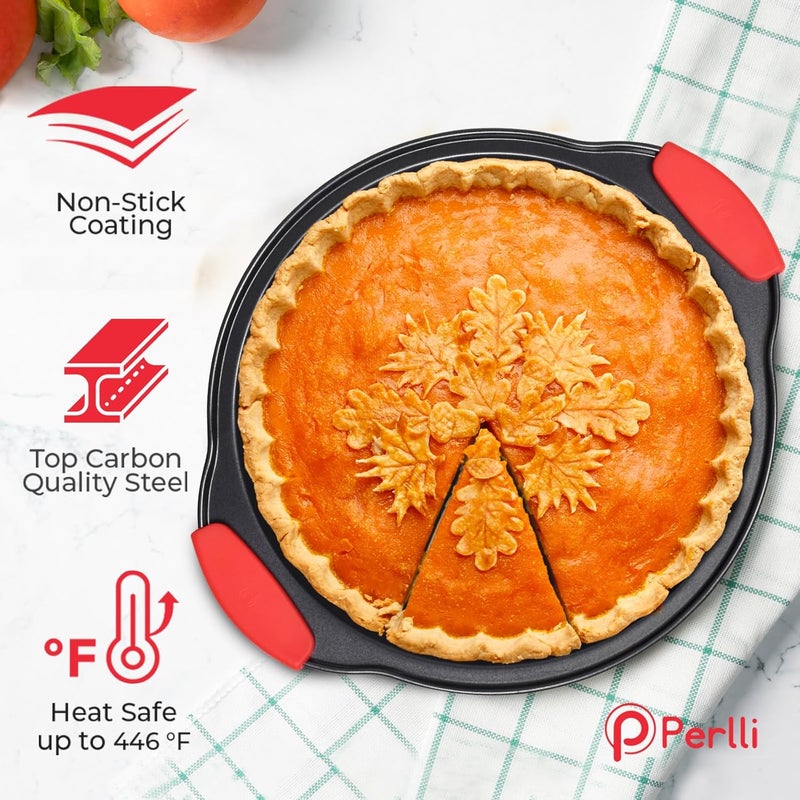 PERLLI Non-Stick 6-Piece Baking Pan Set, BPA-Free Carbon Steel Bakeware Set with Silicone Handles, Stackable Kitchen Oven Set, Cookie Sheet, Baking Tray, Baking Sheet Set, Oven Safe (446°F) - Image 3
