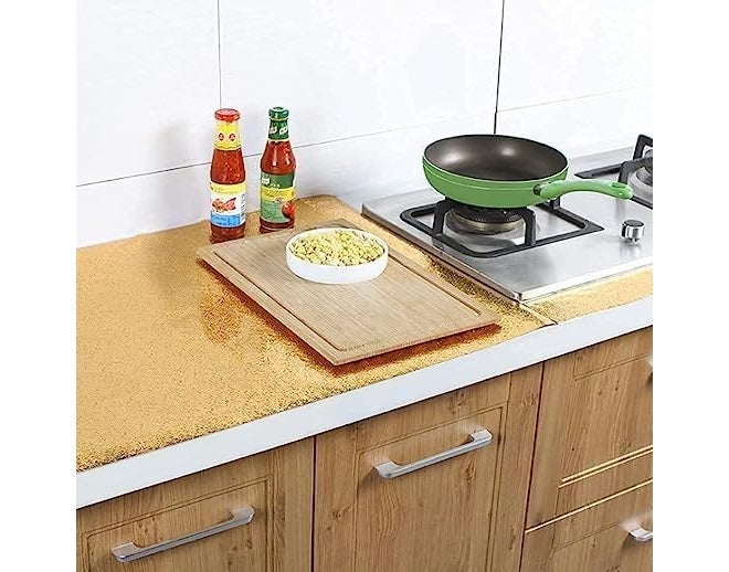 D-Fix ورق جدران رخام قابل للإزالة واللصق لتزيين المنزل، ملصقات جدارية ذاتية اللصق مقاومة للماء للمطبخ، الحمام، غرفة المعيشة – ورق جدران (60X200 سم (ذهب القمر) - Image 4