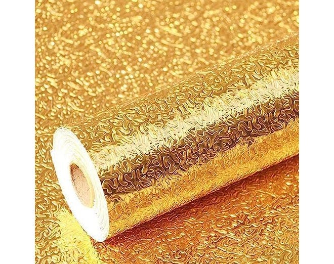 D-Fix ورق جدران رخام قابل للإزالة واللصق لتزيين المنزل، ملصقات جدارية ذاتية اللصق مقاومة للماء للمطبخ، الحمام، غرفة المعيشة – ورق جدران (60X200 سم (ذهب القمر) - Image 1