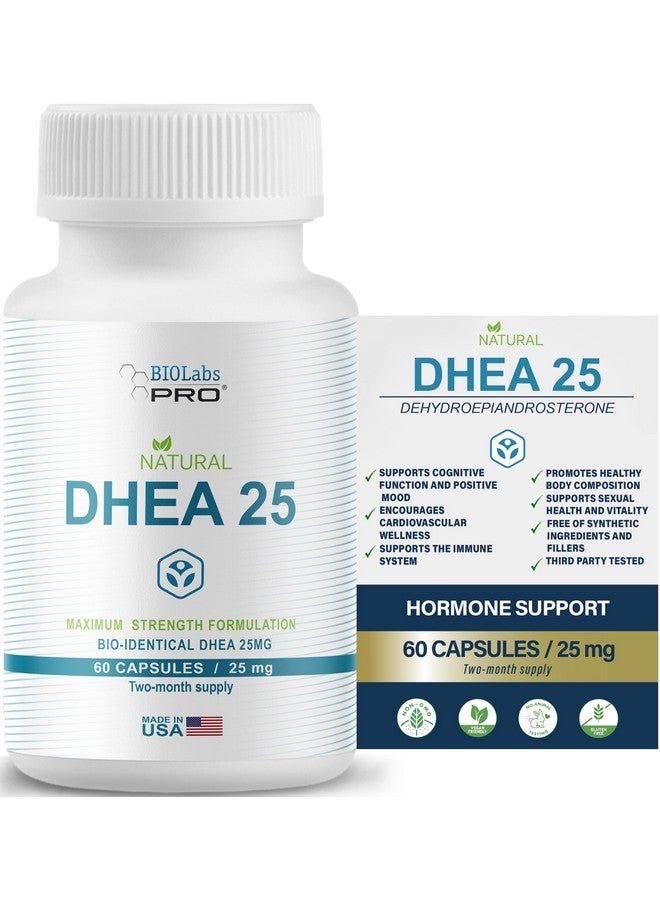 BIOLABS PRO Dhea Supplement For Women and Men, Dhea 25 Supplement for Hormone Balance, Pure Dhea Supplements Gluten Free, Dhea For Men Maximum Strength Formulation, Vegetarian Capsules (60 Caps - 2-Month Supply) - Image 1