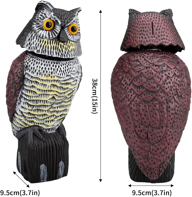 HASTHIP ® Outdoor Bird Repellent Devices - Bird/Pigeon Deterrent Scare Devices - Pigeon Repellent for Balcony - 360 Degree Rotating Head - Owl Decoys to Scare Bird - Pigeon Repellent for Garden & Yard - Image 4