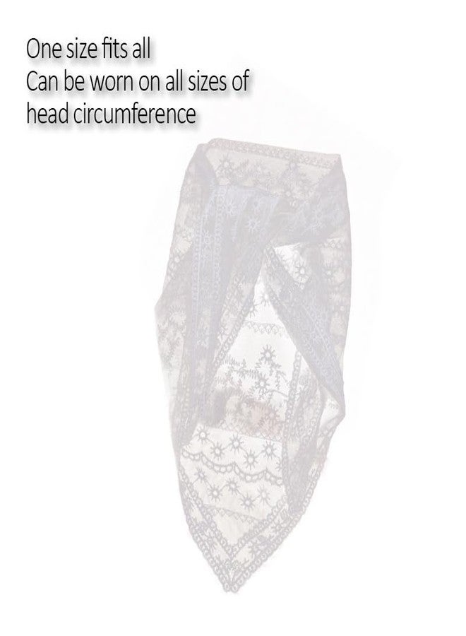Yreamont Women's Floral Lace Headwrap Headband for Women White Floral Headwrap Headbands for Women Hair Bandana Scarf Wedding Hair Accessories for Women White Lace Hair Scarf Wrap for Women Party Headpiece - Image 5