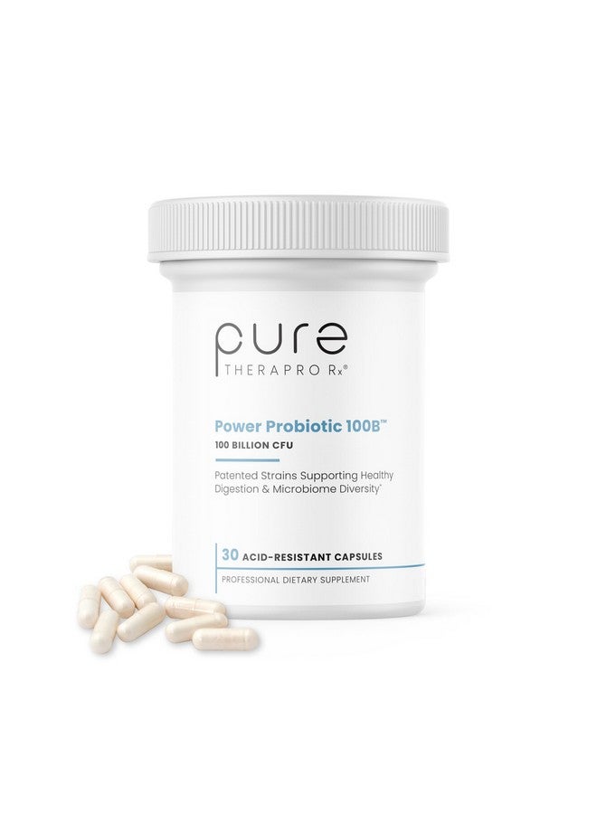 Pure TheraPro Rx Power Probiotic 100B | 30 Acid Resistant Capsules - 1 Month Supply | 4 Proven Strains 100 Billion CFU | Flora Balance & Digestiion | NO Refrigeration Required | Non-GMO | Zero Fillers - Image 1