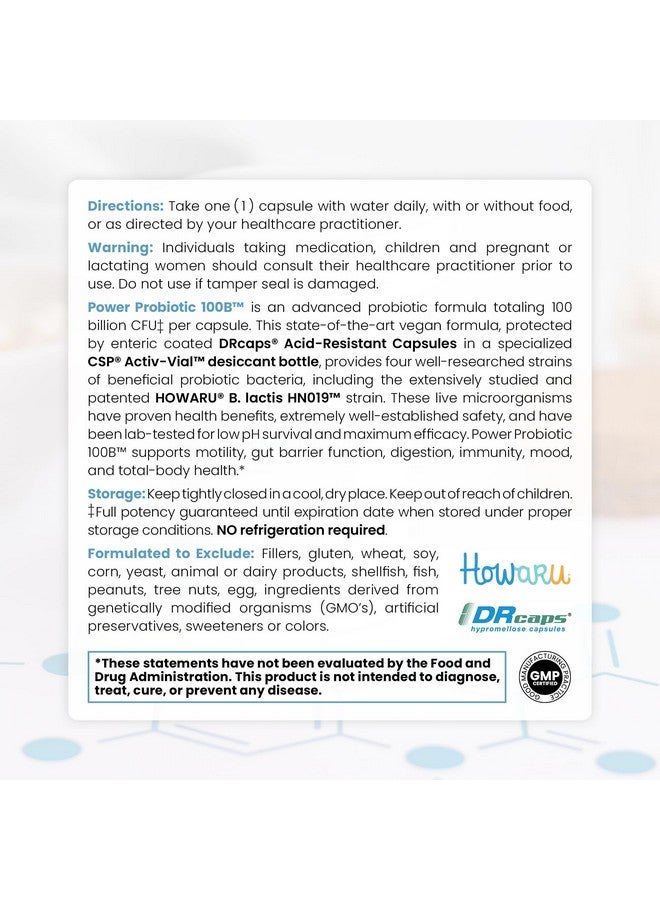 Pure TheraPro Rx Power Probiotic 100B | 30 Acid Resistant Capsules - 1 Month Supply | 4 Proven Strains 100 Billion CFU | Flora Balance & Digestiion | NO Refrigeration Required | Non-GMO | Zero Fillers - Image 3