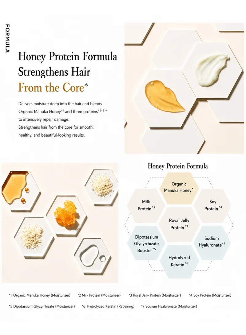 Honeyque HONEYQUE Honey + Collagen IP Essence Deep Repair & Hydrating Hair Mask, 220g