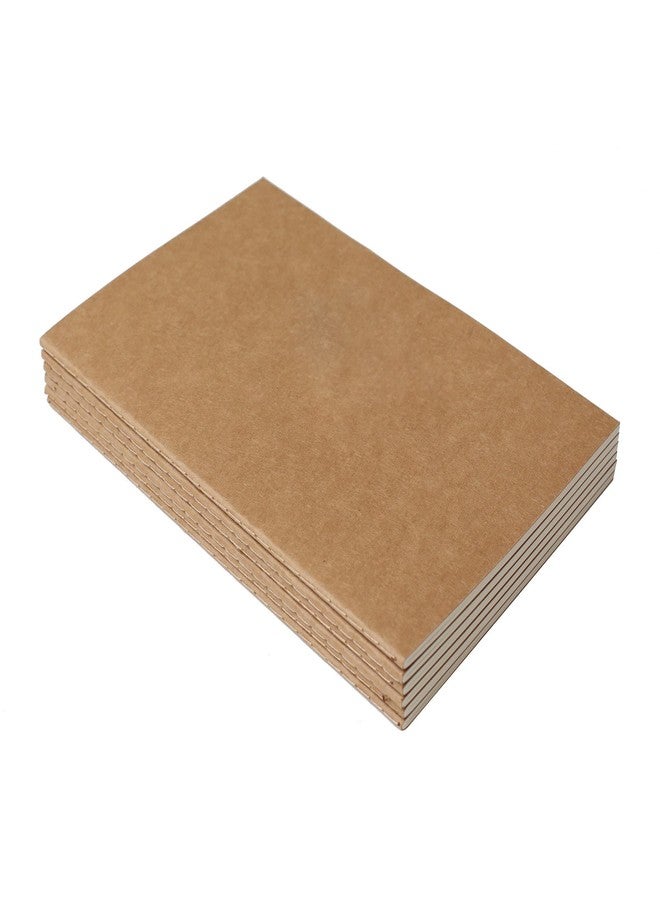 INNAXA Travel Journal Set with 6 Notebook Journals for Travelers - Kraft Brown Soft Cover - A5 Size - 210 mm x 140 mm (Doted) - Image 3
