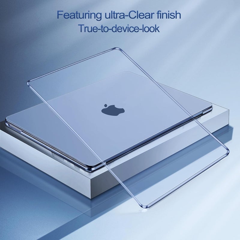 موسيسو غطاء مقاوم للتشقق من MOSISO متوافق مع حافظة MacBook Neo مقاس 13 بوصة طراز 2026 A3404 مع شريحة A18 Pro، غلاف صلب واقي وغطاء لوحة مفاتيح وفيلم شاشة ونوع C، نيلي بلوري - Image 2
